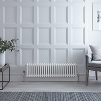 Radiateur style fonte horizontal – Blanc – 30 cm x 119 cm – Double rangs – Windsor