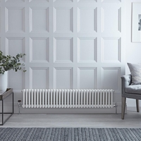 Radiateur style fonte horizontal – Blanc – 30 cm x 150, 5 cm – Double rangs – Windsor