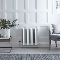 Radiateur style fonte horizontal – Blanc – 60 cm x 62, 8 cm – Quatre rangs – Stelrad Regal par Hudson Reed