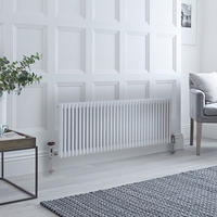 Radiateur style fonte horizontal – Blanc – 75 x 159, 5 cm – 3 rangs – Design rétro - Windsor - 2300W - Hudson Reed