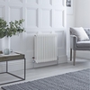 Radiateur style fonte horizontal – Blanc – 75 x 60, 5 cm – 3 rangs – Design rétro - Windsor - Hudson Reed