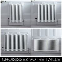 Radiateur style fonte horizontal – Blanc – Quatre rangs – Choix de tailles - Stelrad Regal par Hudson Reed