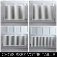 Radiateur style fonte horizontal – Blanc – Triple rangs – Choix de tailles - Stelrad Regal par Hudson Reed