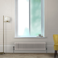 Radiateur style fonte horizontal – Double rang – 30 cm x 119 cm – Blanc crème - 658 W - Rétro - Eau - Hudson Reed Windsor