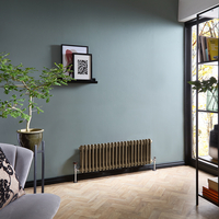 Radiateur style fonte horizontal – Double rang – Laiton – 30 x 101 cm – Design rétro - Windsor - Hudson Reed