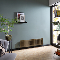 Radiateur style fonte horizontal – Double rang – Laiton – 30 x 119 cm – Design rétro - Windsor - Hudson Reed