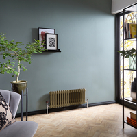 Radiateur style fonte horizontal – Double rang – Laiton – 30 x 78, 5 cm – Design rétro - Windsor - Hudson Reed