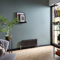 Radiateur style fonte horizontal – Double rang – Étain – 30 x 78, 5 cm – Design rétro - Windsor - Hudson Reed