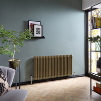 Radiateur style fonte horizontal – Double rangs – Laiton – 60 x 119 cm – Design rétro - Windsor - Hudson Reed