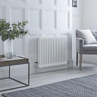 Radiateur style fonte rétro horizontal – Blanc - 2 rangs – 60 x 78, 5 cm - Design rétro - Windsor - Hudson Reed