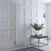Radiateur style fonte rétro vertical – Acier blanc - Eau chaude - Double rang – 180 cm x 29 cm - Windsor