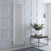 Radiateur style fonte rétro vertical – Acier blanc - Eau chaude - Double rang – 180 cm x 56 cm - Avec pieds - Windsor