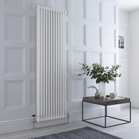 Radiateur style fonte rétro vertical – Acier blanc - Eau chaude - Double rang – 180 cm x 56 cm - Windsor