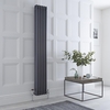 Radiateur style fonte rétro vertical – Anthracite - Triple rang – 180 x 29 cm - Design rétro - Windsor - Hudson Reed