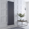 Radiateur style fonte rétro vertical – Anthracite - Triple rang – 180 x 65 cm – Avec pieds de radiateur – Design rétro - Windsor - Hudson Reed