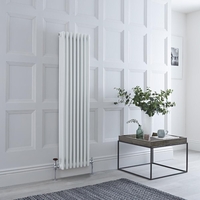 Radiateur style fonte rétro vertical – Blanc - 3 rangs – 150 x 38 cm - Design rétro - Windsor - Hudson Reed