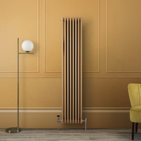Radiateur style fonte vertical – 180 cm x 38 cm – Double rang – Jaune - Eau chaude - Rétro Industriel – Windsor