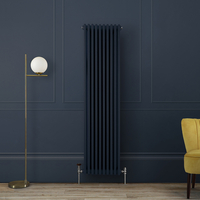 Radiateur style fonte vertical – 180 cm x 47 cm – Double rang – Bleu - Eau chaude - Rétro Industriel – Windsor