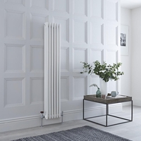 Radiateur style fonte vertical – Blanc - 3 rangS – 150 x 29 cm - Design rétro - Windsor - Hudson Reed