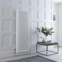 Radiateur style fonte vertical – Blanc - 3 rangs – 150 x 56 cm - Design rétro - Windsor - Hudson Reed