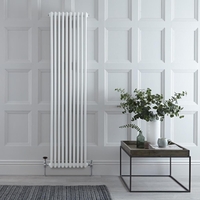 Radiateur style fonte vertical – Blanc - 3 rangs – 180 x 47 cm - Design rétro - Windsor - Hudson Reed