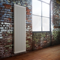 Radiateur style fonte vertical – Blanc - 3 rangs – 180 x 56 cm - Design rétro - Windsor - Hudson Reed