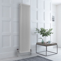 Radiateur style fonte vertical – Blanc – 180 x 47 cm – 4 rangs – Design rétro - Windsor - Hudson Reed