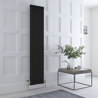 Radiateur style fonte vertical – Noir - 2 rangs – 180 x 38 cm - Design rétro - Windsor - Hudson Reed