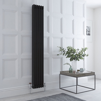 Radiateur style vertical – Noir - 3 rangs – 180 x 29 cm - Chauffage central - Design rétro - Windsor - Hudson Reed