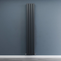 Radiateur vertical - 175 x 28 cm - 800W - Design fin & extra plat - Eau chaude - Acier anthracite - Hudson Reed