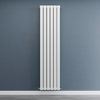 Radiateur vertical - 175 x 42 cm - 1233W - Chauffage double plat - Eau - Mural & Design moderne - Acier blanc - Hudson Reed