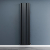 Radiateur vertical - 175 x 42 cm - 1233W - Chauffage double plat - Eau - Mural & Design moderne - Acier gris - Hudson Reed