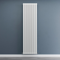 Radiateur vertical - 175 x 49 cm - 1400W - Chauffage double plat - Eau - Mural & Design moderne - Acier blanc - Hudson Reed