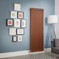 Radiateur vertical - 3 rangs - Cuivre métallisé - 180 x 65 cm - Design rétro - Windsor - Hudson Reed