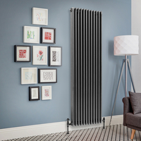 Radiateur vertical - 3 rangs – 180 x 56 cm – Étain – Design rétro - Windsor - Hudson Reed