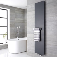 Radiateur vertical - Anthracite – 180 cm x 40 cm - & Barre porte-serviette 32 cm x 6 cm - Rubi