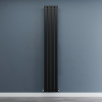 Radiateur vertical - Noir - 175 cm x 28 cm - 1 Rang - Eau chaude - Plat - Sterling Arlie par Hudson Reed