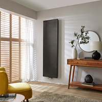 Radiateur vertical - Raccordement central - Moderne - Noir - 180 x 40 cm - Hudson Reed