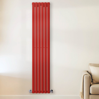 Radiateur vertical - Rouge - 178 x 35, 4 cm - 2 Rangs - Design moderne - Chauffage central - Vitality - Hudson Reed