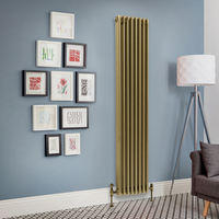 Radiateur vertical à triple rangs – 180 x 38 cm – Laiton naturel – Design rétro - Windsor - Hudson Reed