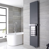 Radiateur vertical anthracite 180x50cm Rubi & Barre porte serviette 42x6cm