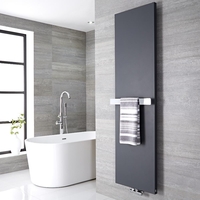 Radiateur vertical anthracite 180x60cm Rubi & Barre porte serviette 52x6cm