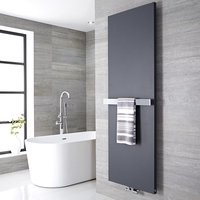 Radiateur vertical anthracite 180x60cm Rubi & Barre porte serviette 62x6cm