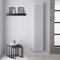 Radiateur Vertical Blanc Décoratif - 180 x 40cm - Eau - Acier Mural