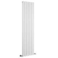 Radiateur vertical design - 175 x 41 cm - 1200W - Chauffage eau chaude mural - Acier - Blanc - Hudson Reed