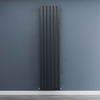Radiateur vertical design - 175 x 42 cm - 810W - Chauffage central Eau - Plat - Acier anthracite mural - Hudson Reed