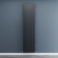 Radiateur vertical design - 175 x 42 cm - 810W - Chauffage central Eau - Plat - Acier anthracite mural - Hudson Reed