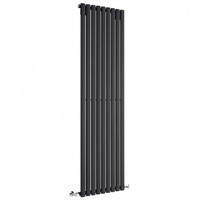 Radiateur vertical design - 175 x 53 cm - 1000W - Acier noir - Chauffage eau chaude - Hudson Reed Quinn