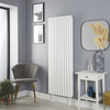 Radiateur vertical design – Blanc – Avec pieds – 2 rangs – 160 x 59 cm - Design moderne - Vitality - Hudson Reed