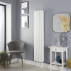 Radiateur vertical design – Blanc – Avec pieds – 2 rangs –160 x 35, 4 cm - Design moderne - Vitality - Hudson Reed